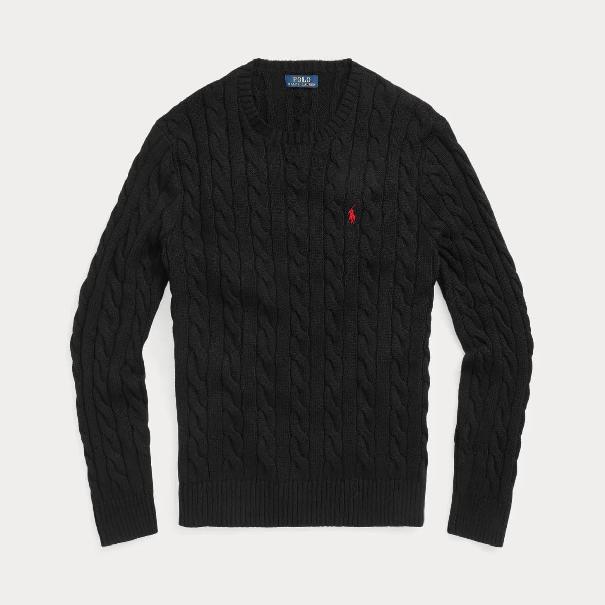 Zopfmusterpullover aus Baumwolle
